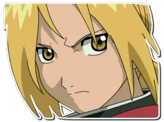 😒 Edward Elric Fullmetal Alchemist อนิเมะ, มังงะ, ตัวละคร, ผมสีบลอนด์, จริงจัง, แขนกลคนแปรธาตุ, เอ็ดเวิร์ด เอลริค telegram sticker