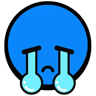 😭 sedih, menangis, biru, emoji, kartun whatsapp sticker