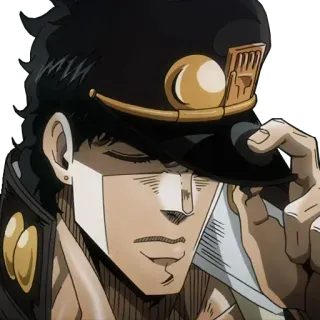 😑 Jotaro Kujo JoJo's Bizarre Adventure Anime, Manga, Jotaro, Jojo, Personnage, Chapeau whatsapp sticker