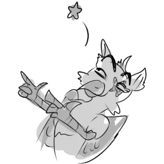 🔫 anthropomorphic, wolf, pointing, cartoon, sketch, furry telegram sticker