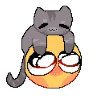 🐈 Katze, Emoji, Süß, Digitale Kunst, Pixelkunst, Herzerwärmend telegram sticker