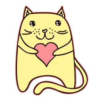 😍 кот, сердце, милый, животное, стикер, любовь telegram sticker