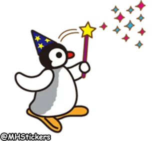 ✨ ペンギン, 魔法使い, 魔法, 星, 漫画, 動物 telegram sticker