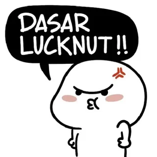 😡 DASAR LUCKNUT!! enojado, dibujos animados, expresión, frustración, argot indonesio, insulto, ofensivo telegram sticker