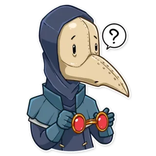 ❓ dokter wabah, karakter, tanda tanya, masker, bersejarah, medis telegram sticker