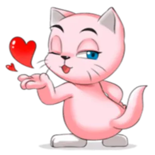 😉 猫, ハート, 愛, かわいい, カワイイ, 動物, 漫画 telegram sticker