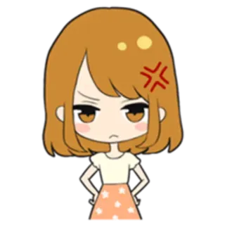 😤 anime, bravo, desenho animado, menina, bonito whatsapp sticker