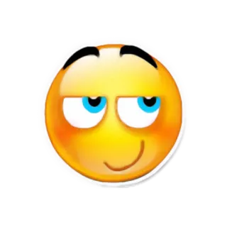 😏 Emoji, Presunçoso, Rosto, Expressão, Amarelo, Desenho animado telegram sticker