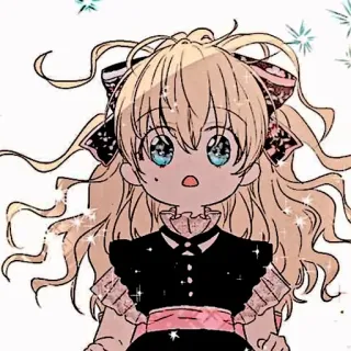 🍼 动漫, 金发, 可爱, 女孩, 闪耀, 插画, 卡通 whatsapp sticker