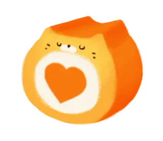 😴 แมว, หัวใจ, น่ารัก, สัตว์, สีส้ม, คาวาอิ whatsapp sticker