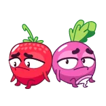👩‍❤️‍💋‍👨 gemüse, traurig, pflanzen, cartoon telegram sticker
