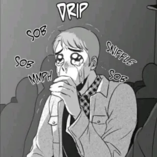 🥺 DRIP SOB SNIFFLE MMPH ร้องไห้, เศร้า, อารมณ์, มังงะ, อนิเมะ, น้ำตา whatsapp sticker