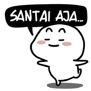 😌 SANTAI AJA... tranqui, relajado, mono, mancha, feliz, despreocupado, calmado telegram sticker