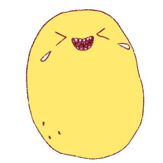 🤣 картошка, милый, мультик, смешной, смеющийся, эмодзи, каваи telegram sticker