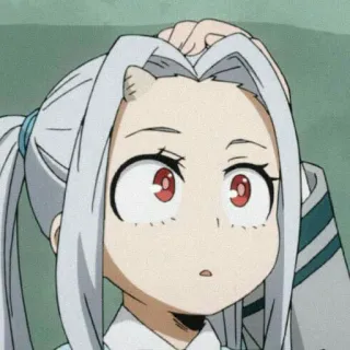🌊 Eri My Hero Academia Anime, Fille, Cheveux Blancs, Yeux Rouges, Queue de Cheval, My Hero Academia, Eri telegram sticker