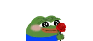 🌷 Pepe the Frog pepe, rana, rosa, carino, amore, romantico telegram sticker