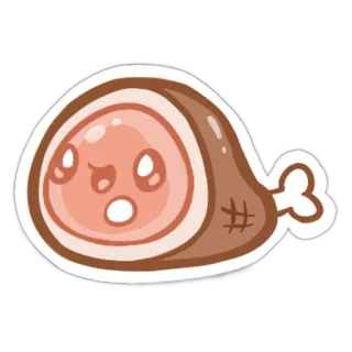 🍖 meat, cartoon, food, ham, leg, animal telegram sticker