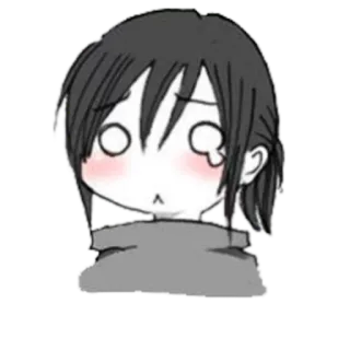 😢 애니메이션, 만화, 캐릭터, 만화, 슬픈, 볼빨개짐 telegram sticker