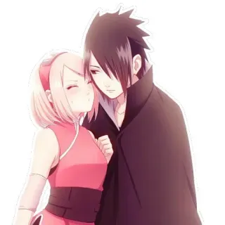 😗 Sasuke Naruto ซาสึเกะ, ซากุระ, อนิเมะ, นารูโตะ, คู่รัก, โรแมนติก, การ์ตูน telegram sticker