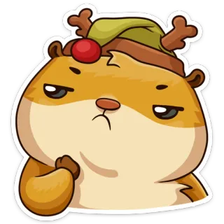🤔 hamster, animal, mignon, noël, fête, dessin animé, festif, personnage telegram sticker