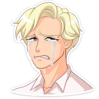 😭 khóc, buồn, anime, nước mắt, chân dung, cảm xúc, đàn ông whatsapp sticker