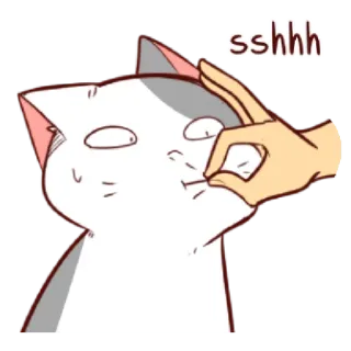 🤫 sshhh cat, shush, finger, mute, quiet telegram sticker