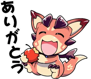 🍎 ありがとう 귀여운, 몬스터, 드래곤, 행복한, 카와이 telegram sticker