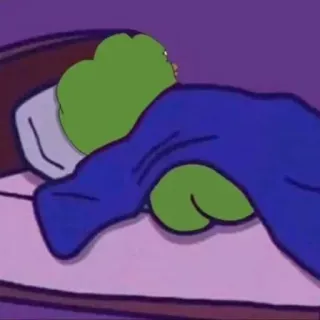 🍑 Dessin animé, Dormir, Lit, Oreiller, Couverture telegram sticker