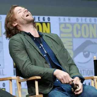 😂 Jared Padalecki Supernatural actor, Jared Padalecki, Supernatural, comic con telegram sticker