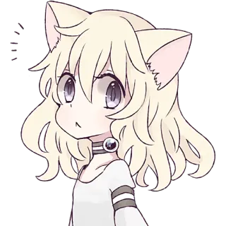 😕 Anime, Katzenmädchen, süß, Manga, Chibi, Kawaii, Aufkleber telegram sticker