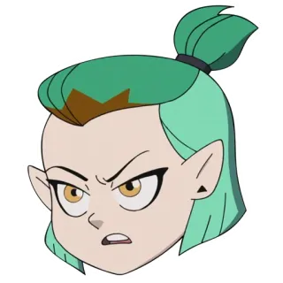 🤨 Amity Blight The Owl House การ์ตูน, โกรธ, ไม่พอใจ, แม่มด, อนิเมะ telegram sticker
