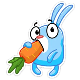 😳 konijn, wortel, schattig, cartoon, dier, konijntje telegram sticker