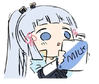 🥛 MILK Milch, süß, Anime, kawaii, Getränk telegram sticker