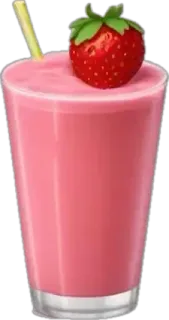 🤩 strawberry, smoothie, drink, beverage, fruit, food telegram sticker
