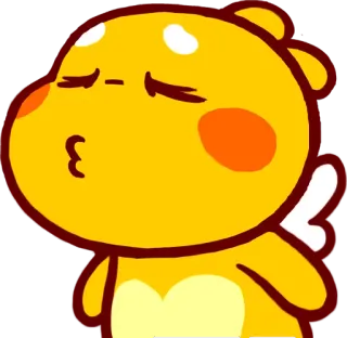 😚 การ์ตูน, สีเหลือง, นางฟ้า, จูบ, น่ารัก, ปีก telegram sticker