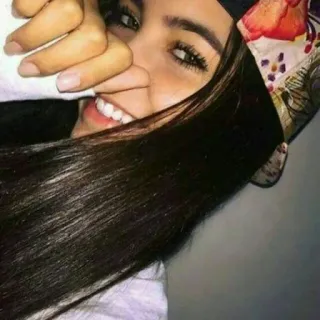 😊 mulher, sorriso, cabelo, retrato, menina, beleza telegram sticker
