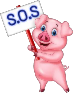 🐷 S.O.S หมู, สัตว์, SOS, ขอความช่วยเหลือ telegram sticker