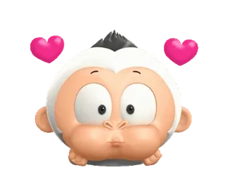 🥰 monkey, cute, heart, love, animal, cartoon whatsapp sticker