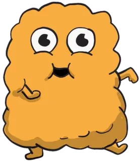 🐷 kartun, makanan, nugget ayam, imut, karakter whatsapp sticker