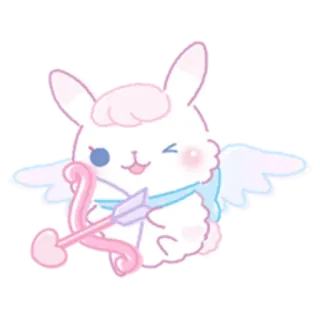 💘 милый, каваий, кролик, зайчик, купидон, ангел, крылья, стрела, сердце telegram sticker
