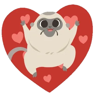 💝 animal, mono, amor, corazón, san valentín, lindo telegram sticker