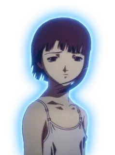 🌚 Lain Iwakura Serial Experiments Lain Anime, Gadis, Cyberpunk, Digital, Lain Iwakura, Serial Experiments Lain, Psikologis telegram sticker