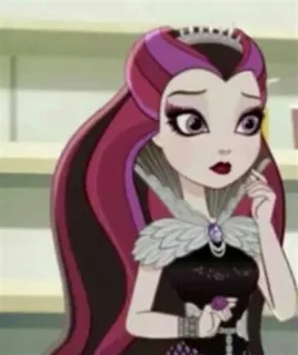 😔 Raven Queen Ever After High мультфильм, аниме, девушка, королева telegram sticker