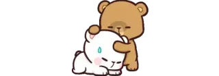 🤕 Milk and Mocha mono, osos, abrazo, triste whatsapp sticker