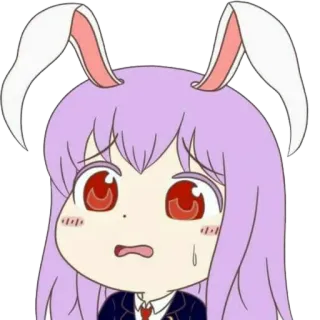 😥 动漫, 兔子, 卡哇伊, 可爱, 女孩, 角色, 贴纸 telegram sticker