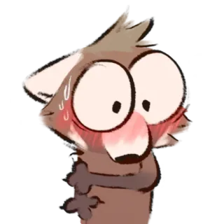 😳 cartoon, animal, fox, character, sticker, blushing telegram sticker