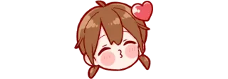 😘 Anime, Kawaii, Serce, Uroczy, Kreskówka, Pocałunek telegram sticker