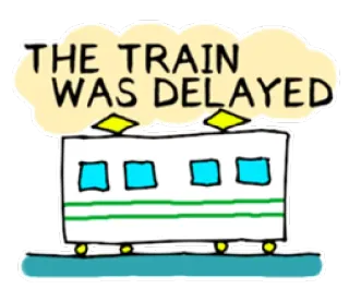 💻 THE TRAIN WAS DELAYED Zug, Verspätung, Transport, Reisen, Eisenbahn telegram sticker