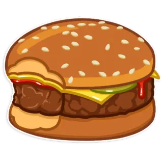 🍔 burger, food, cheeseburger, sandwich, sesame seeds, fast food telegram sticker