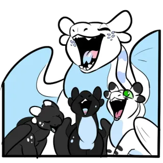😄 dragons, dessin animé, réconfortant, mignon, animaux, illustration telegram sticker